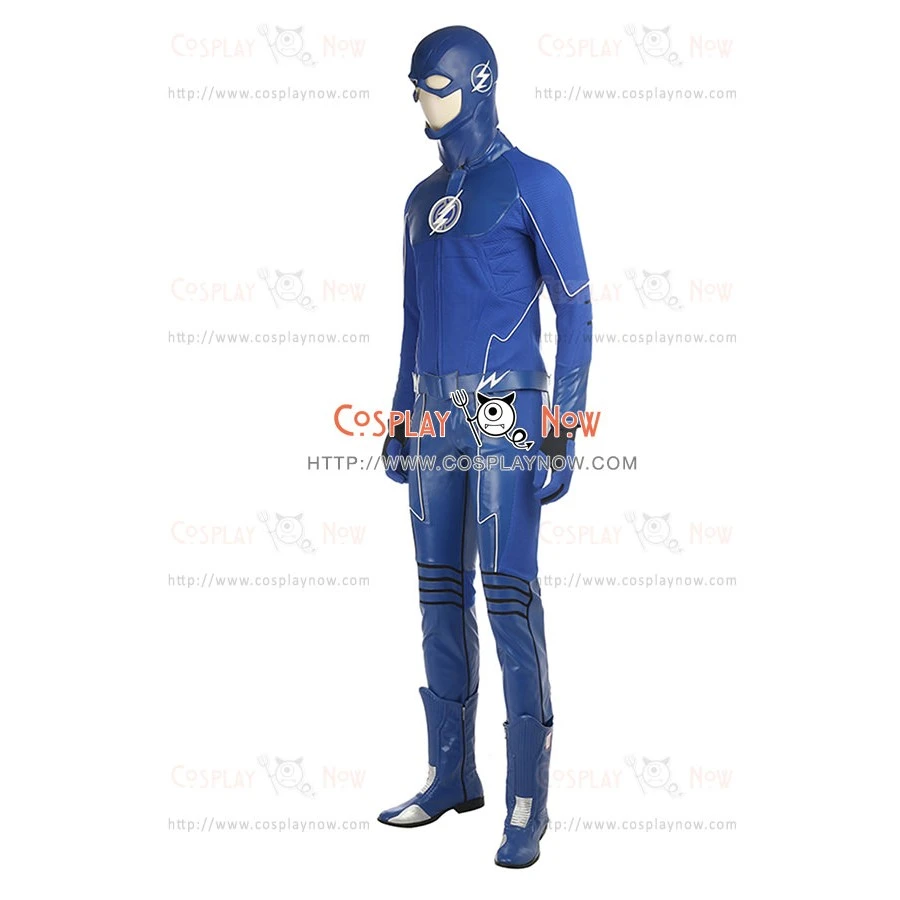 DC Justice League The Flash Barry Allen Cosplay Costume Blue Version 5 DC Justice League The Flash Barry Allen Cosplay Costume Blue Version - Image 3