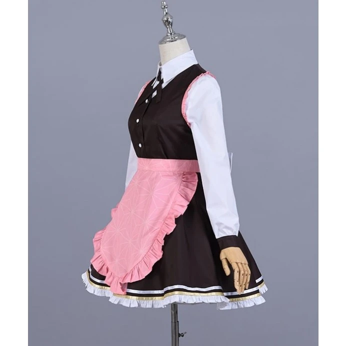 Demon Slayer Nezuko Kamado Coffee Maid Cosplay Costume 5 Demon Slayer Nezuko Kamado Coffee Maid Cosplay Costume - Image 3