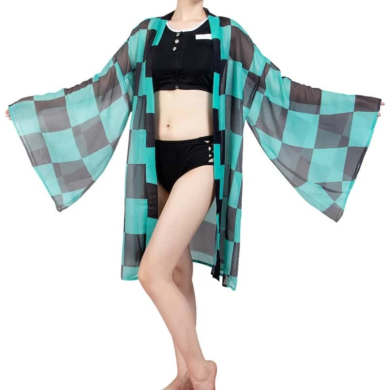 Demon Slayer Tanjiro Kamado Swim Cosplay Costume 3 Demon Slayer Tanjiro Kamado Swim Cosplay Costume