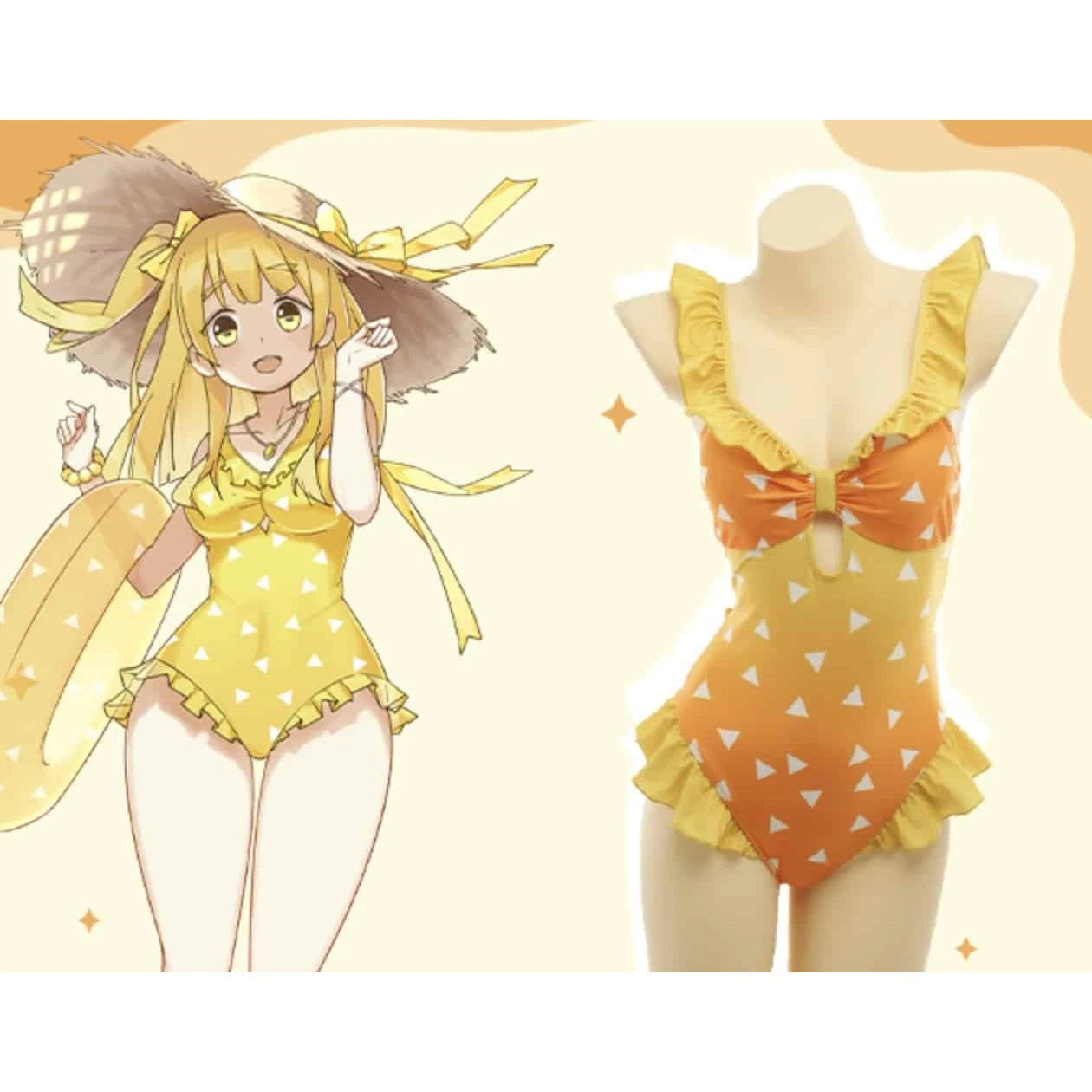 Demon Slayer Zenitsu Agatsuma Swim Cosplay Costume Version 3 3 Demon Slayer Zenitsu Agatsuma Swim Cosplay Costume Version 3